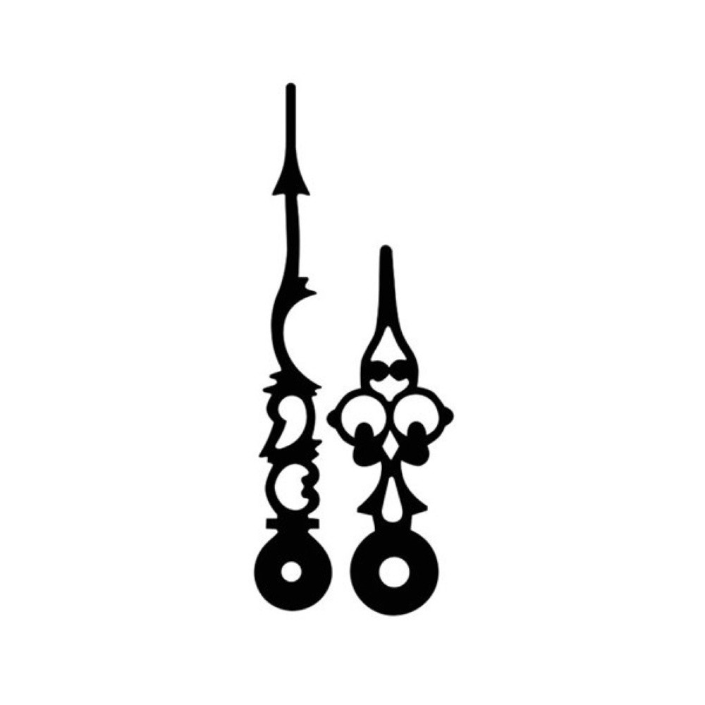 Kovové hodinové ručičky 000562 (80 mm, 51 mm) - černé