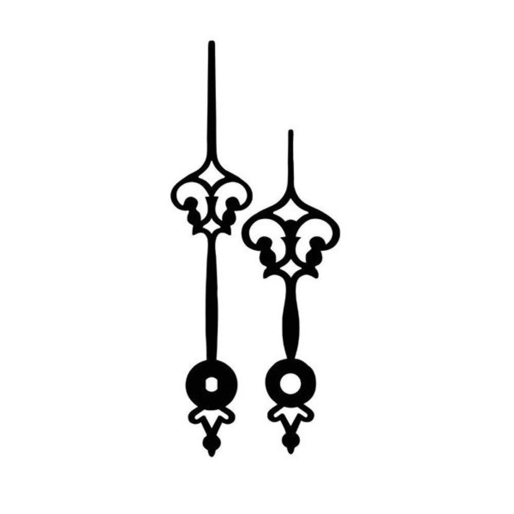 Kovové hodinové ručičky 001599 (85 mm, 66 mm) - černé