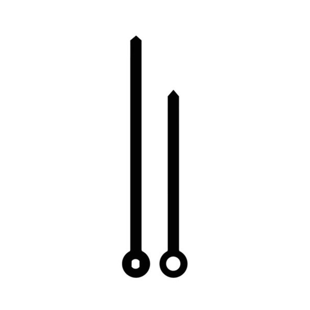 Kovové hodinové ručičky 001635 (89 mm, 67 mm) - černé