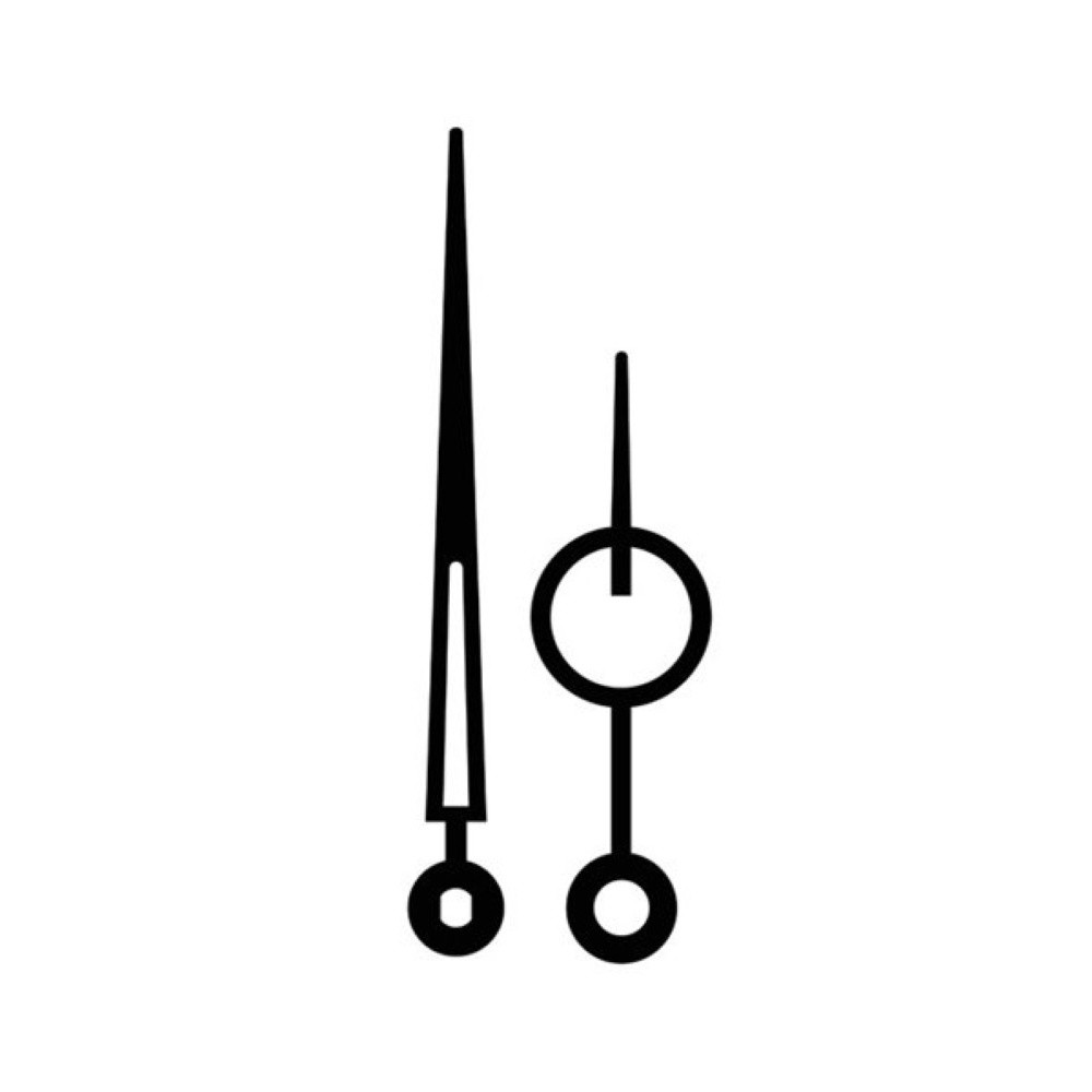Kovové hodinové ručičky 001637 (70 mm, 50 mm) - černé