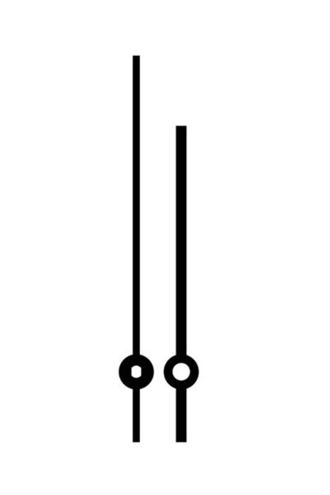 Kovové hodinové ručičky 000498 (90 mm, 70 mm) - černé