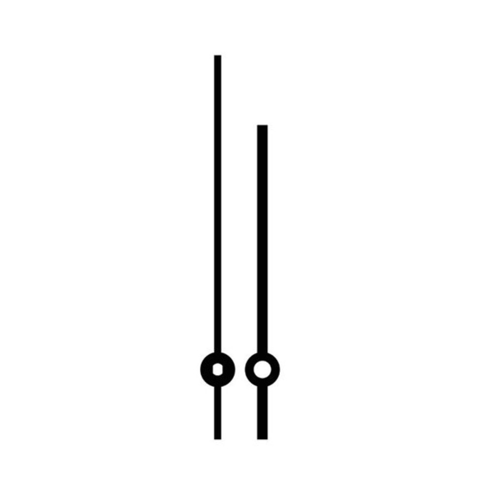 Kovové hodinové ručičky 000498 (90 mm, 70 mm) - černé