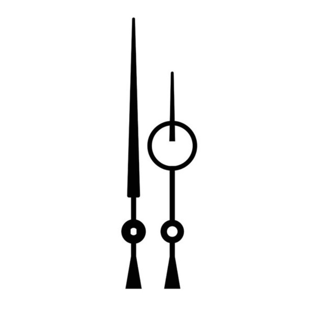 Kovové hodinové ručičky 002370 (100 mm, 75 mm) - černé