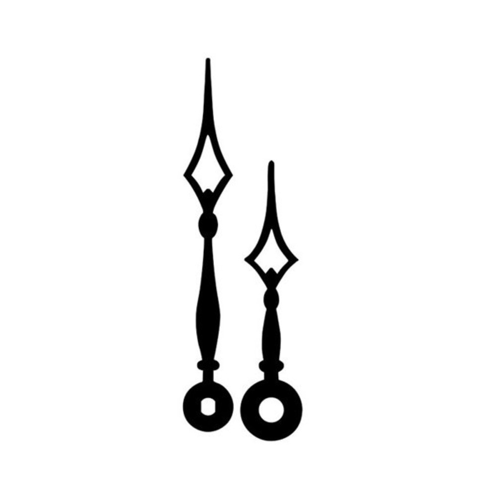 Kovové hodinové ručičky 000317 (69 mm, 52 mm) - černé