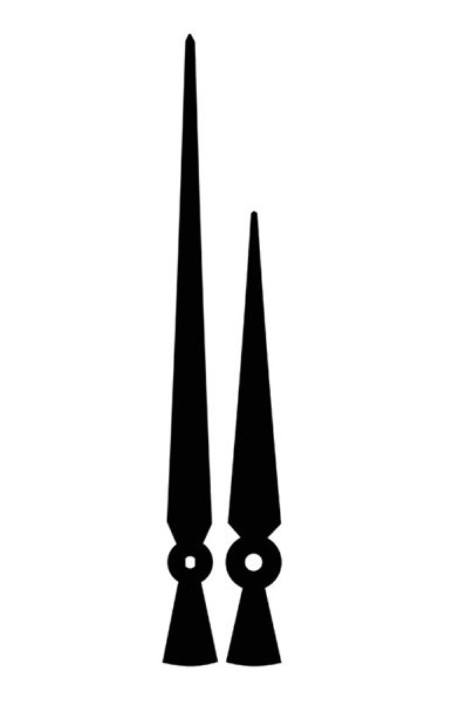 Hodinové ručky kovové /72 - 0003 černé