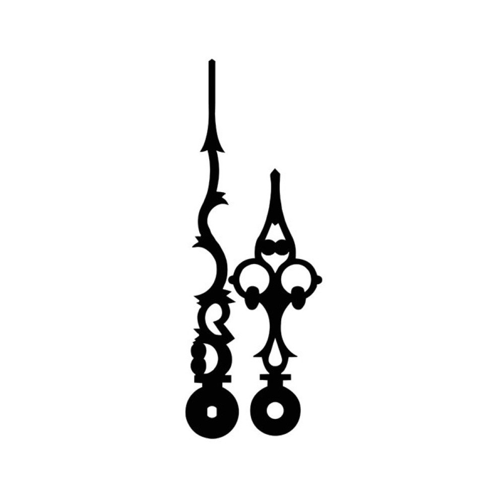 Kovové hodinové ručičky 002670 (104 mm, 73 mm) - černé