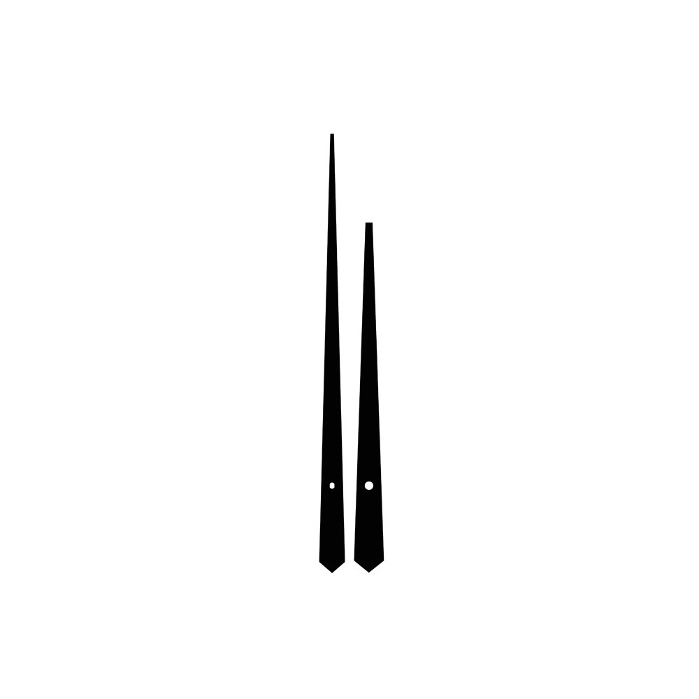 Kovové hodinové ručičky 000375 (205 mm, 153 mm) - černé