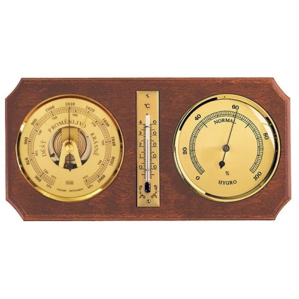 Barometer 8013 mit Thermometer und Hygrometer - gold