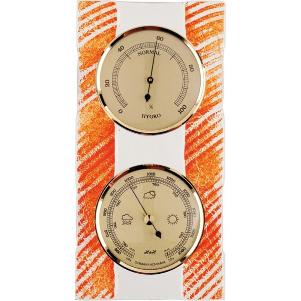 Barometer 8079 mit Hygrometer - weißorange