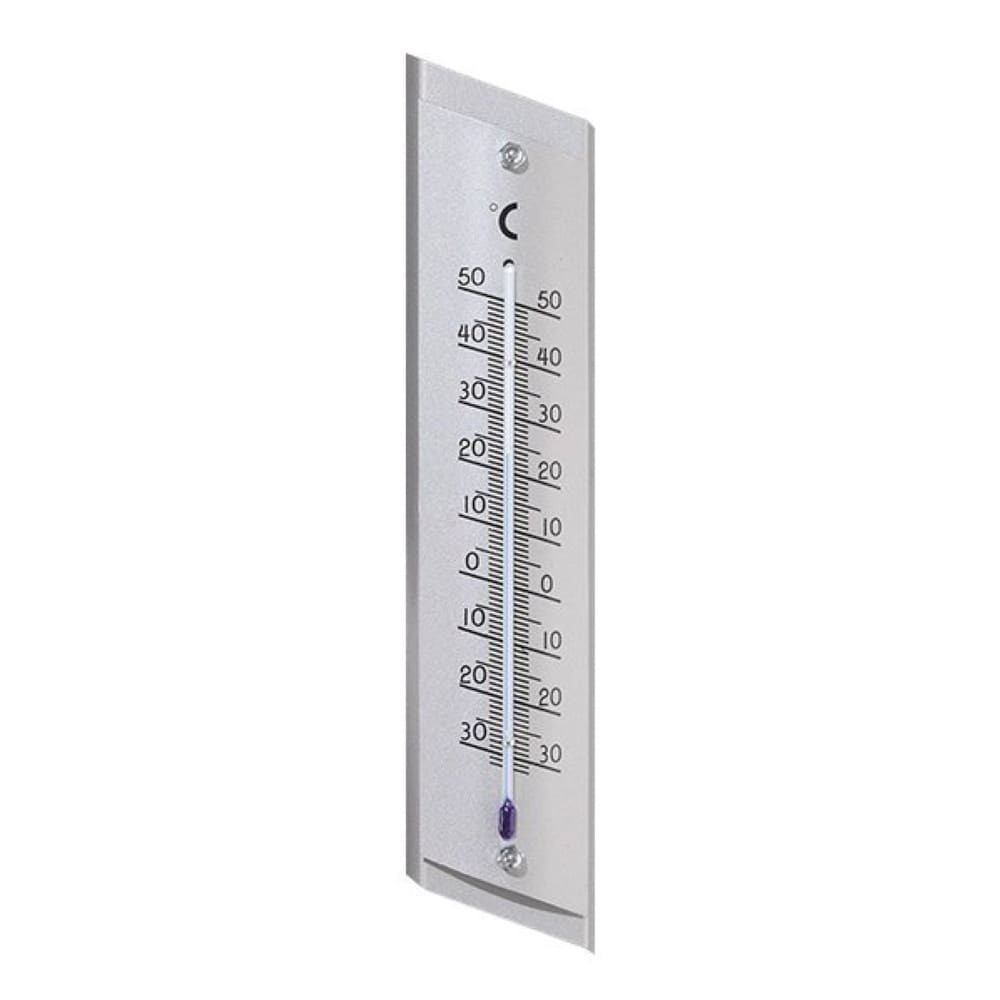 Außen- und Innenthermometer aus Metall - silberfarben