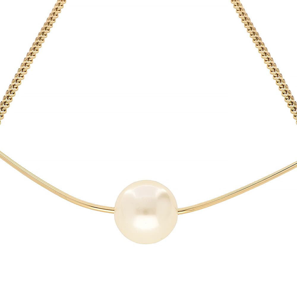 Stainless steel necklace 7539-IP (50 cm) - gold colour