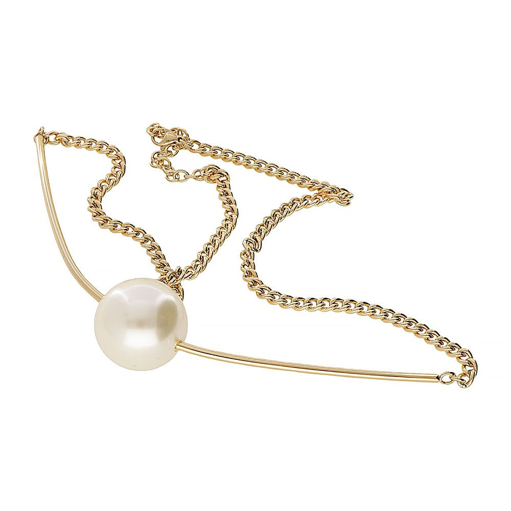 Stainless steel necklace 7539-IP (50 cm) - gold colour