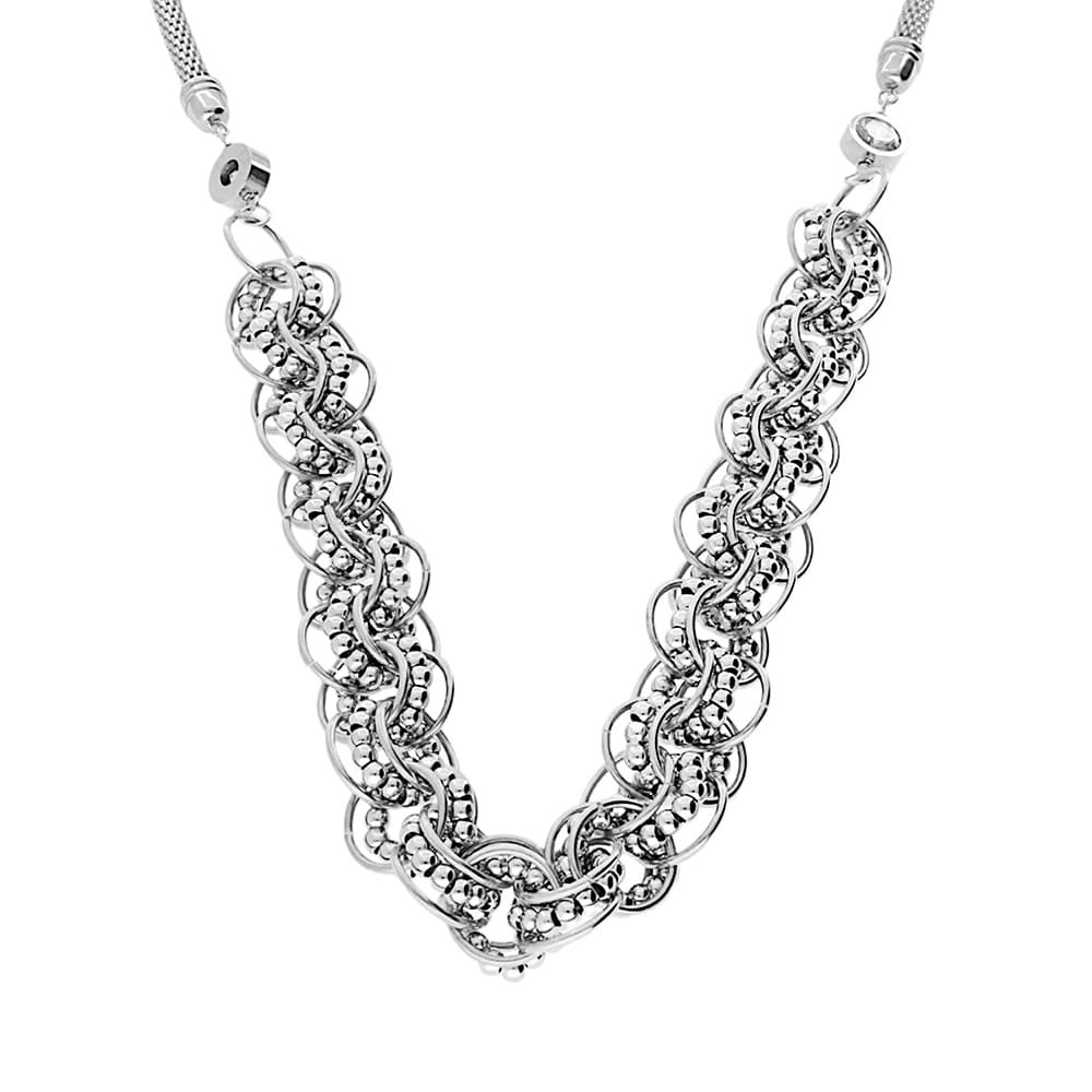 Stainless steel necklace 5091 (70 cm) - silver colour
