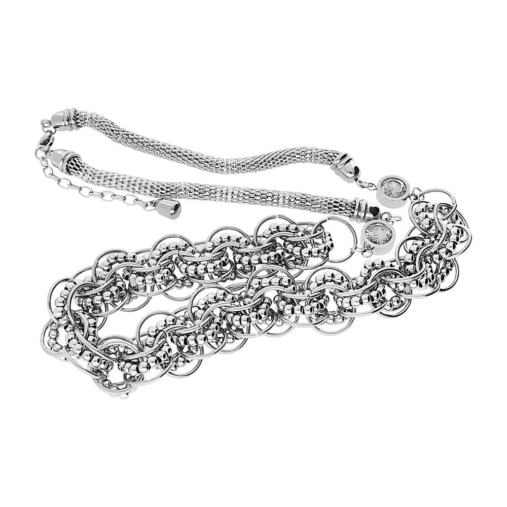 Stainless steel necklace 5091 (70 cm) - silver colour