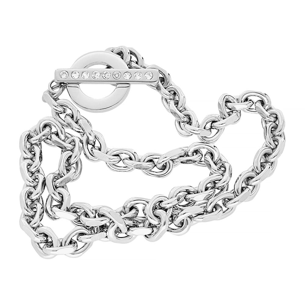 Stainless steel necklace 7131-45 - silver colour
