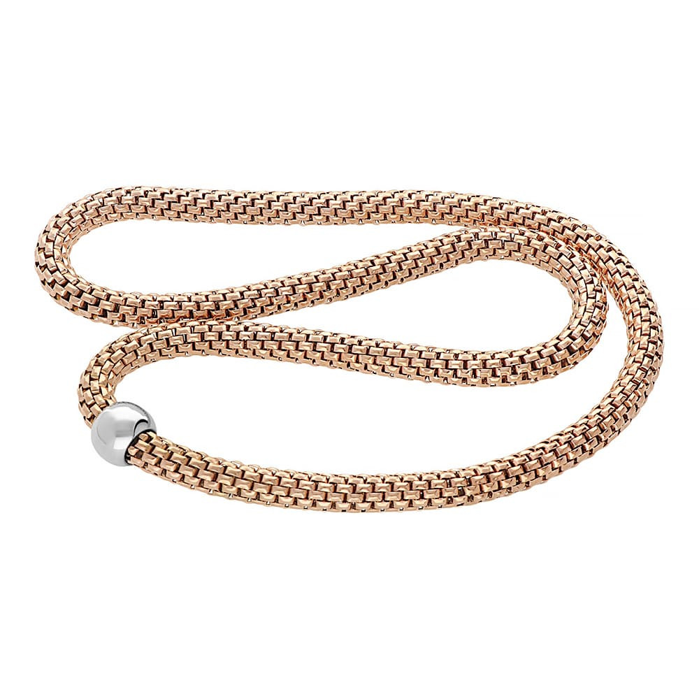 Rozsdamentes acél nyaklánc 6403 (50 cm) - rózsaszín arany színű