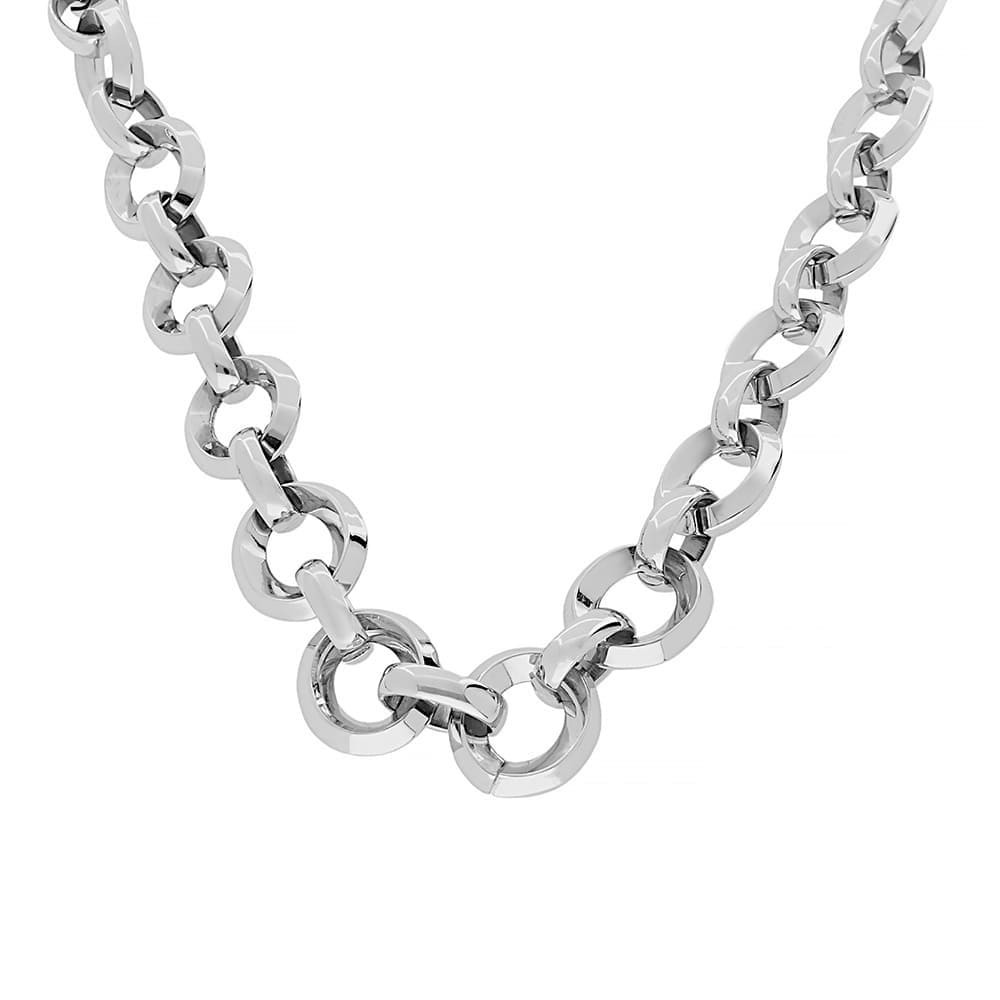 Rozsdamentes acél nyaklánc 5782 (55 cm) - ezüst színű
