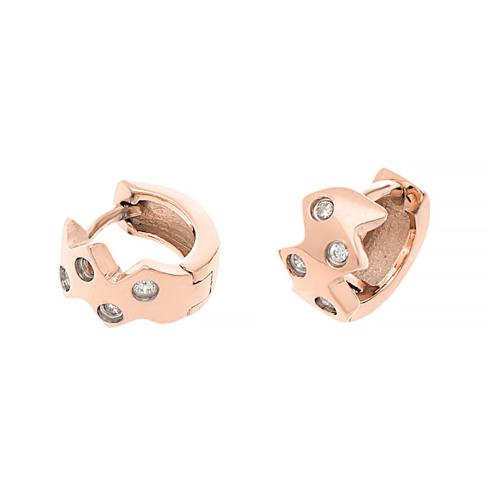 Stainless steel earrings 8020 - rose gold colour