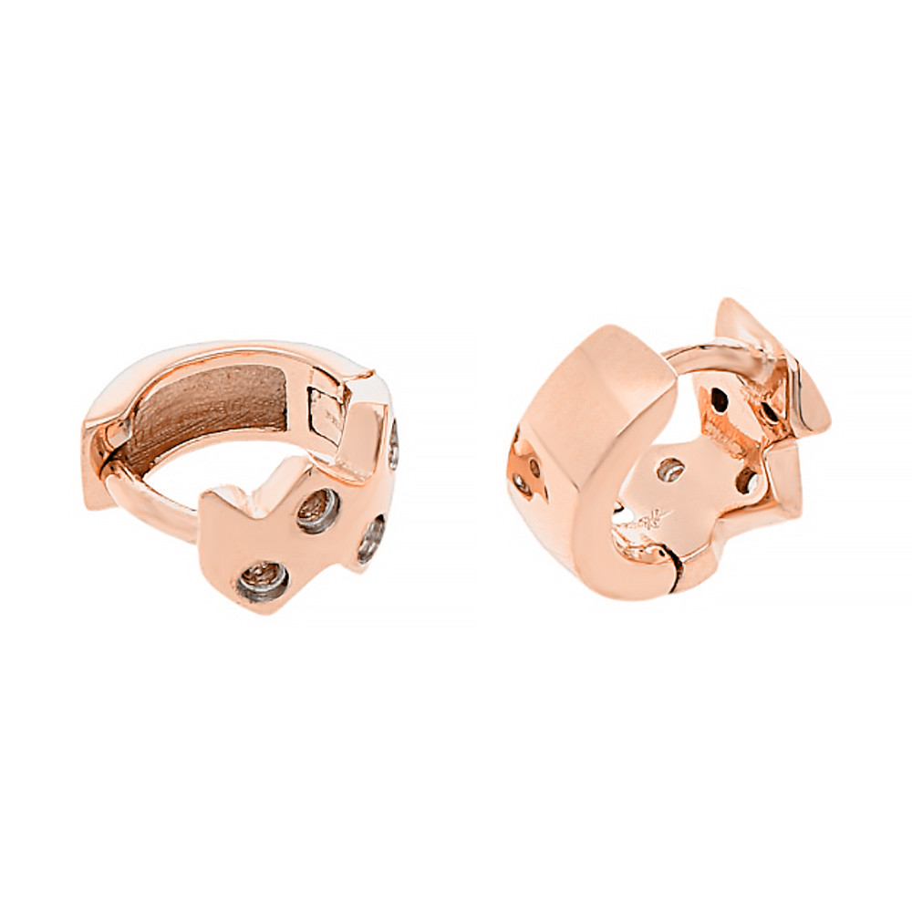 Stainless steel earrings 8020 - rose gold colour