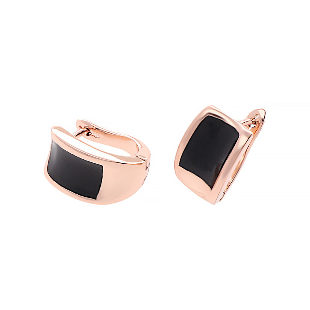 Stainless steel earrings 7253 - rose gold colour