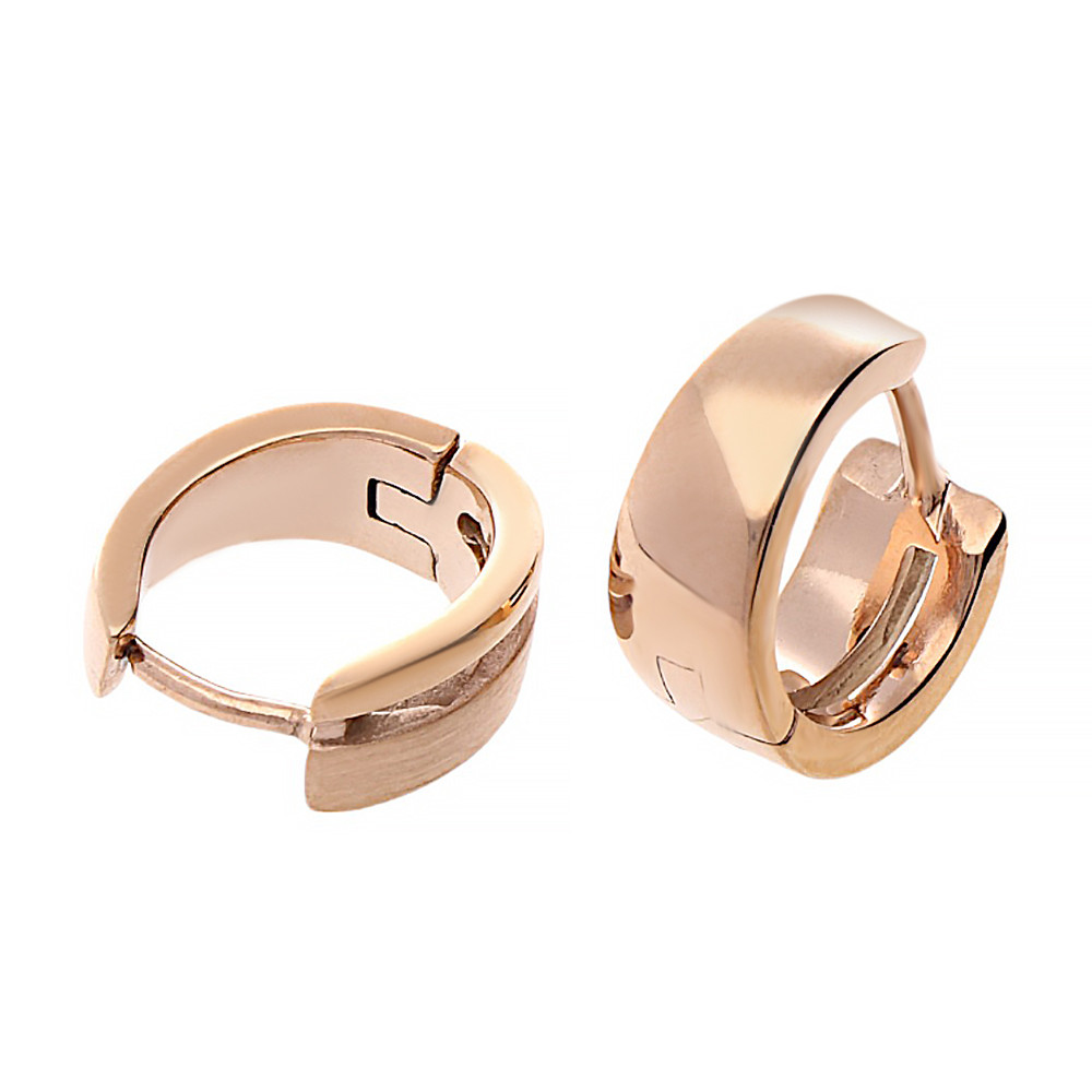 Stainless steel earrings 8037 - rose gold colour