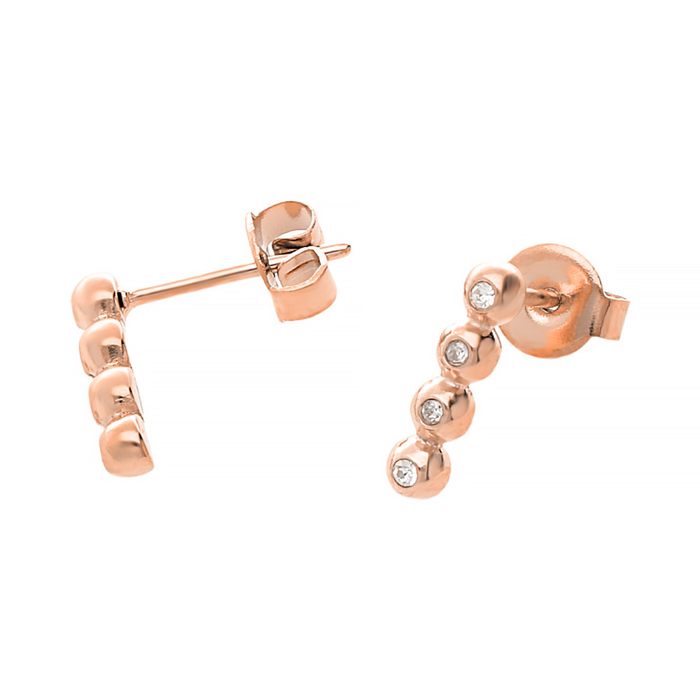 Stainless steel earrings 70012.C - rose gold colour