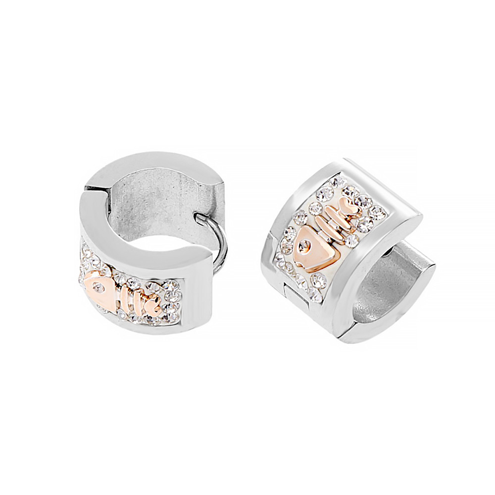 Stainless steel earrings 6952 - silver colour