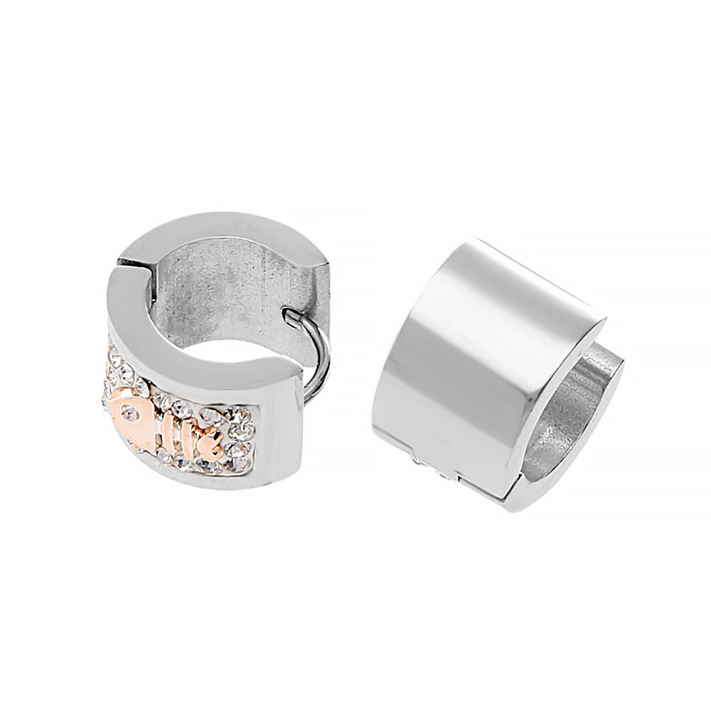 Stainless steel earrings 6952 - silver colour