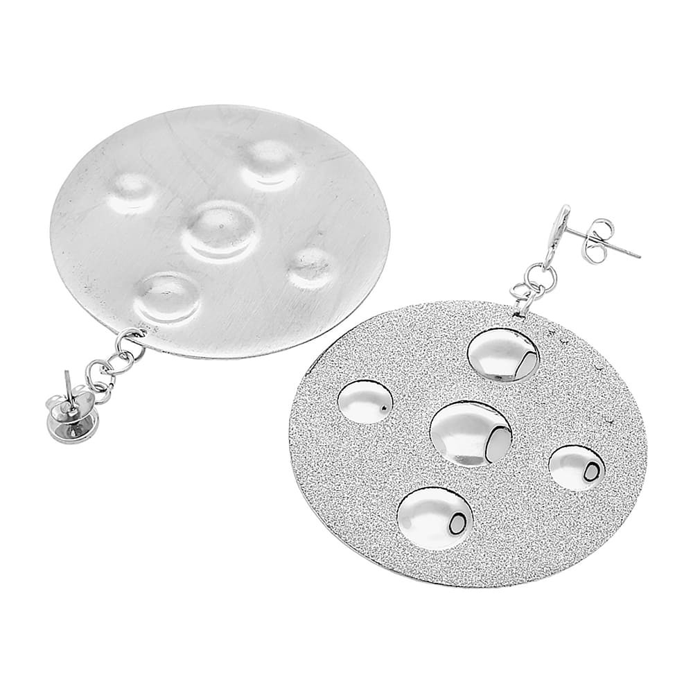Stainless steel earrings 6276 - silver colour