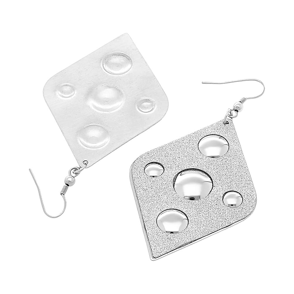 Stainless steel earrings 6265 - silver colour