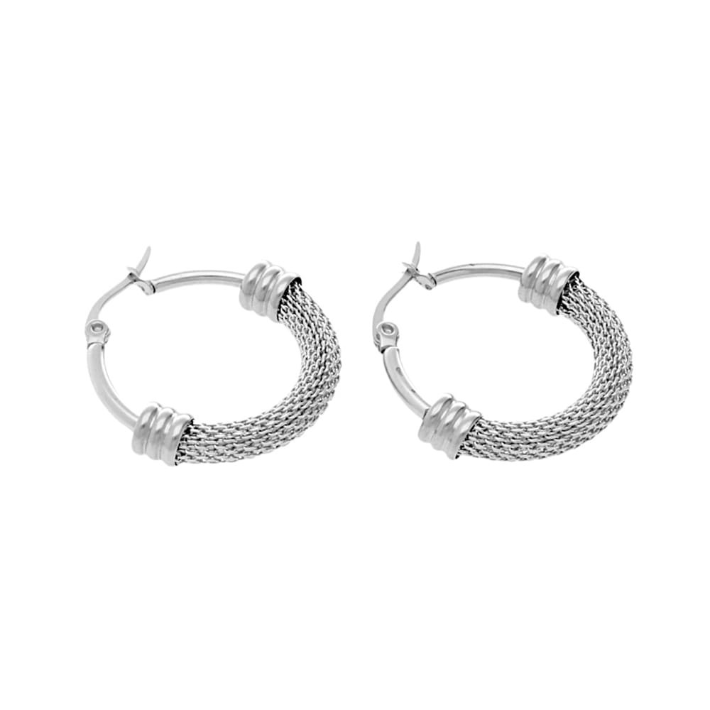 Stainless steel earrings 7071 - silver colour