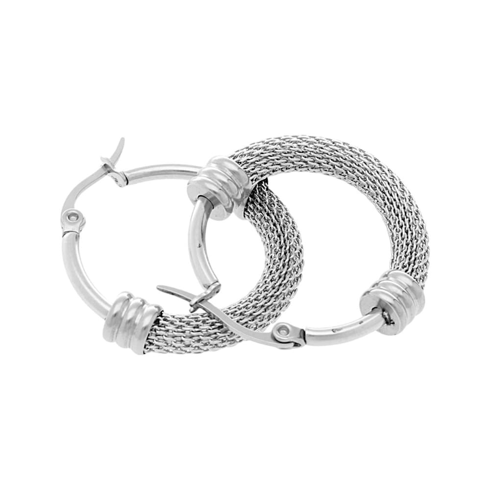 Stainless steel earrings 7071 - silver colour