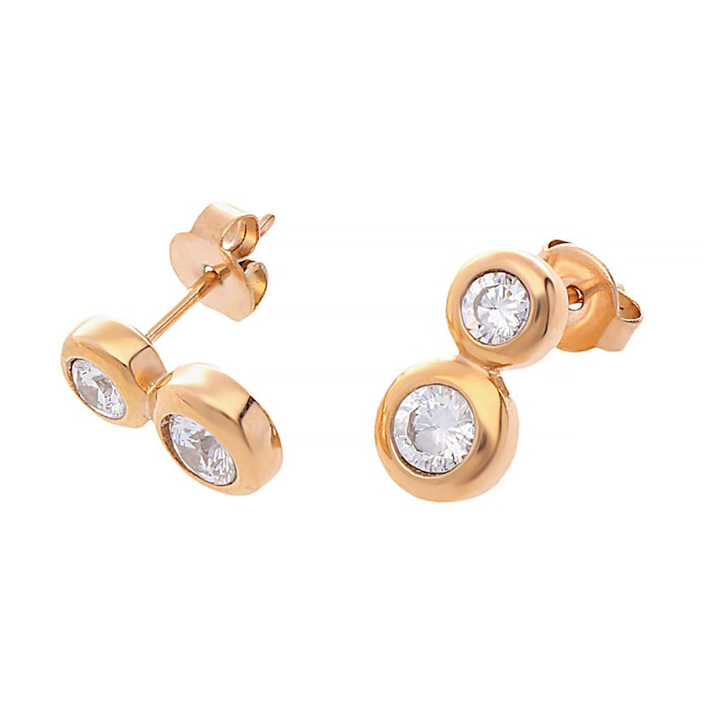 Stainless steel earrings 70010.C - rose gold colour