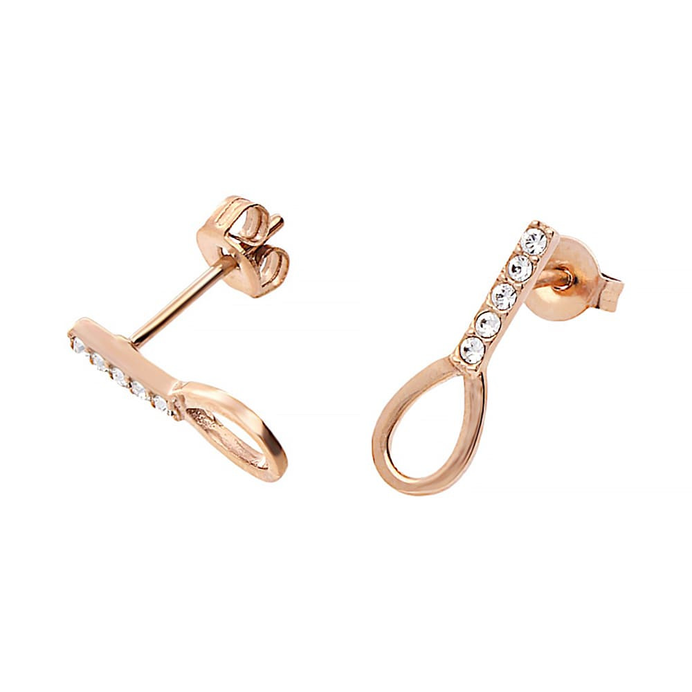 Stainless steel earrings 7933 - rose gold colour