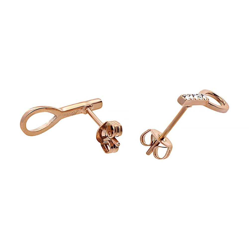 Stainless steel earrings 7933 - rose gold colour
