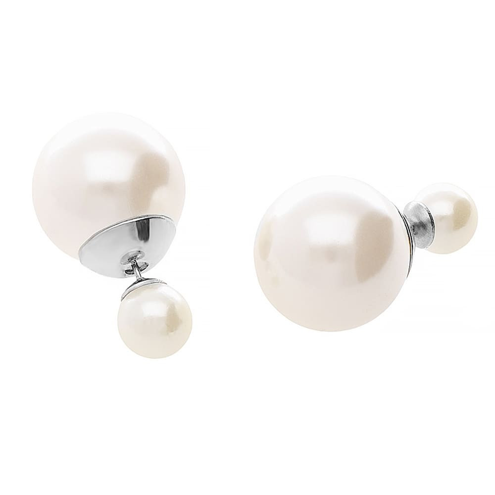 Stainless steel earrings 7077 - silver colour