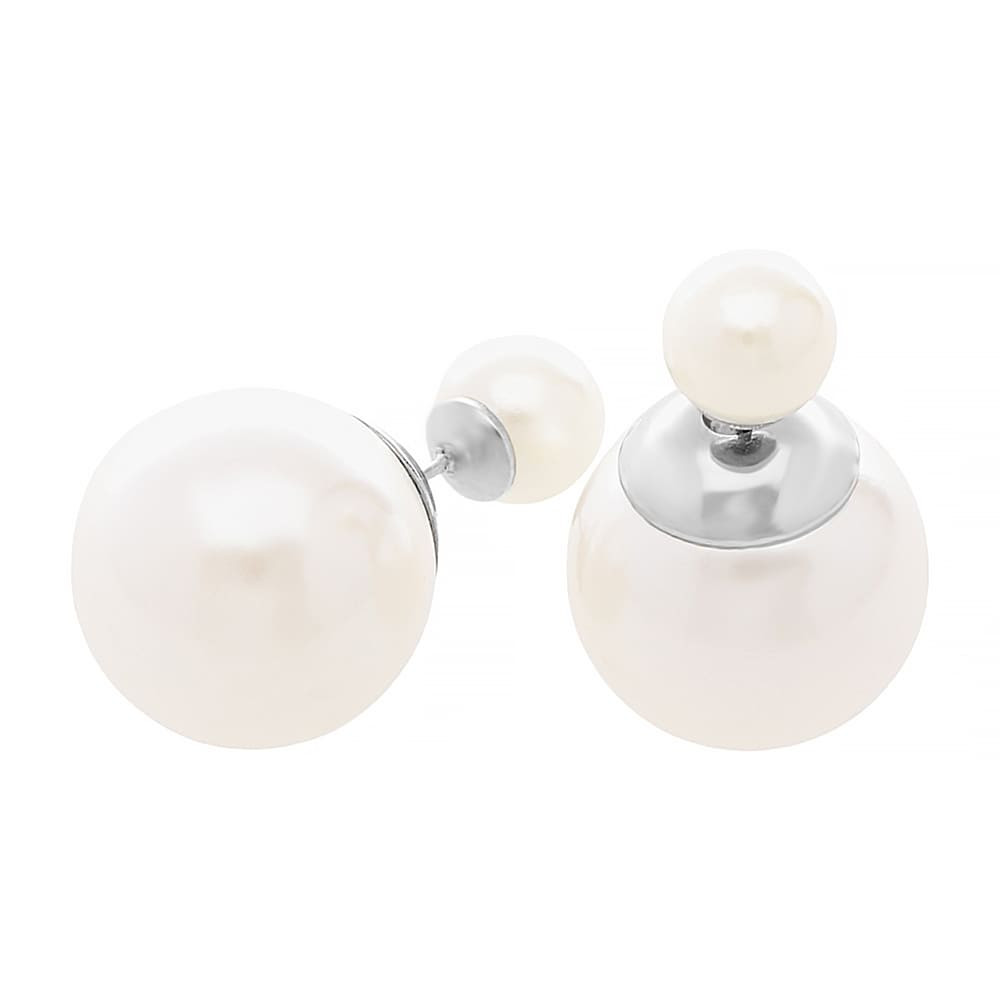 Stainless steel earrings 7077 - silver colour