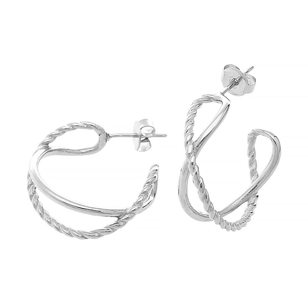 Stainless steel earrings 70017.A. - silver colour