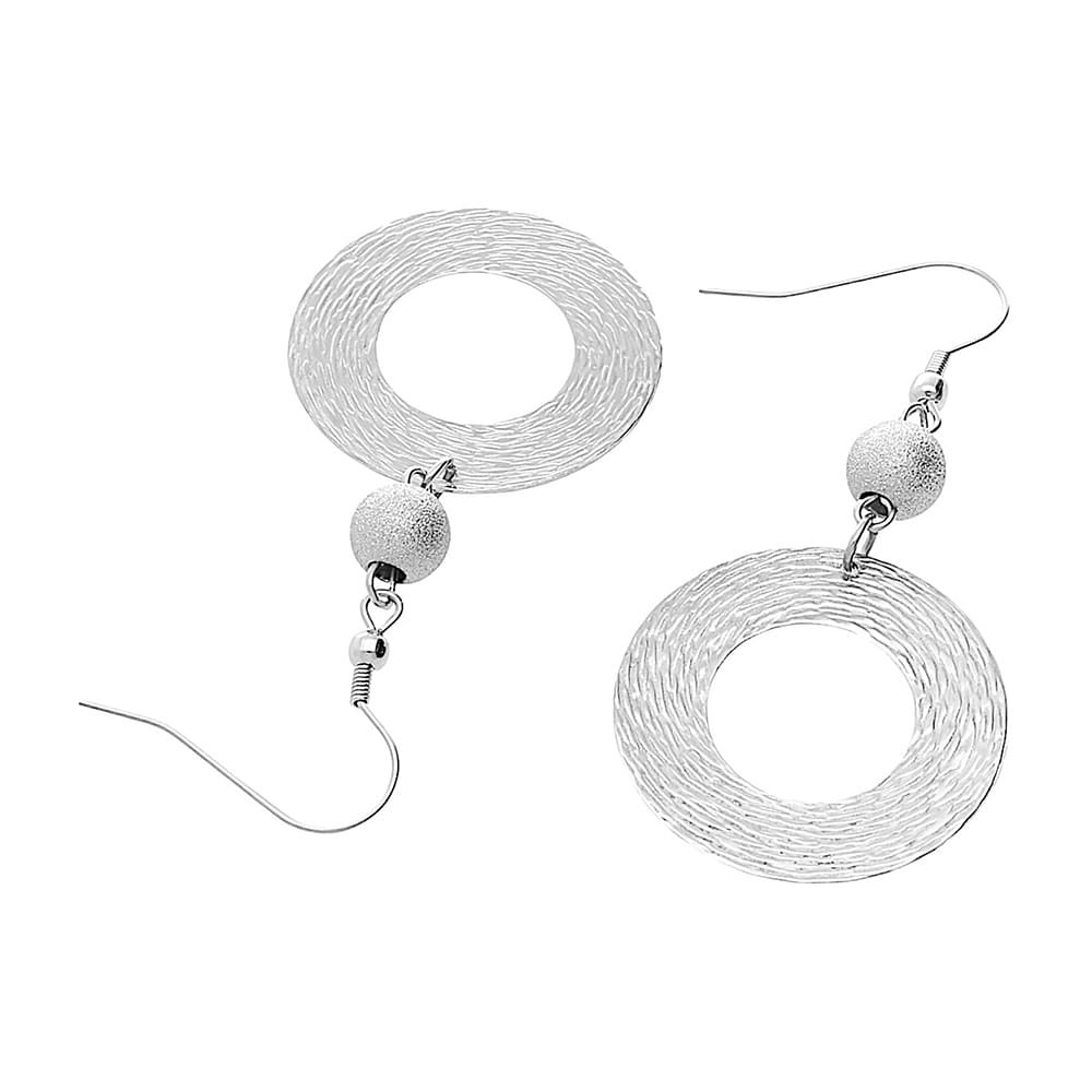 Stainless steel earrings 6118 - silver colour