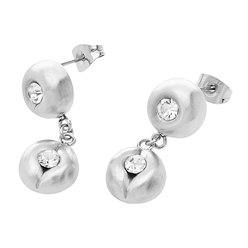 Stainless steel earrings 7025 - silver colour