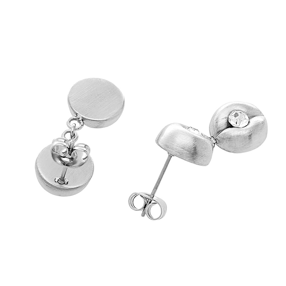 Stainless steel earrings 7025 - silver colour
