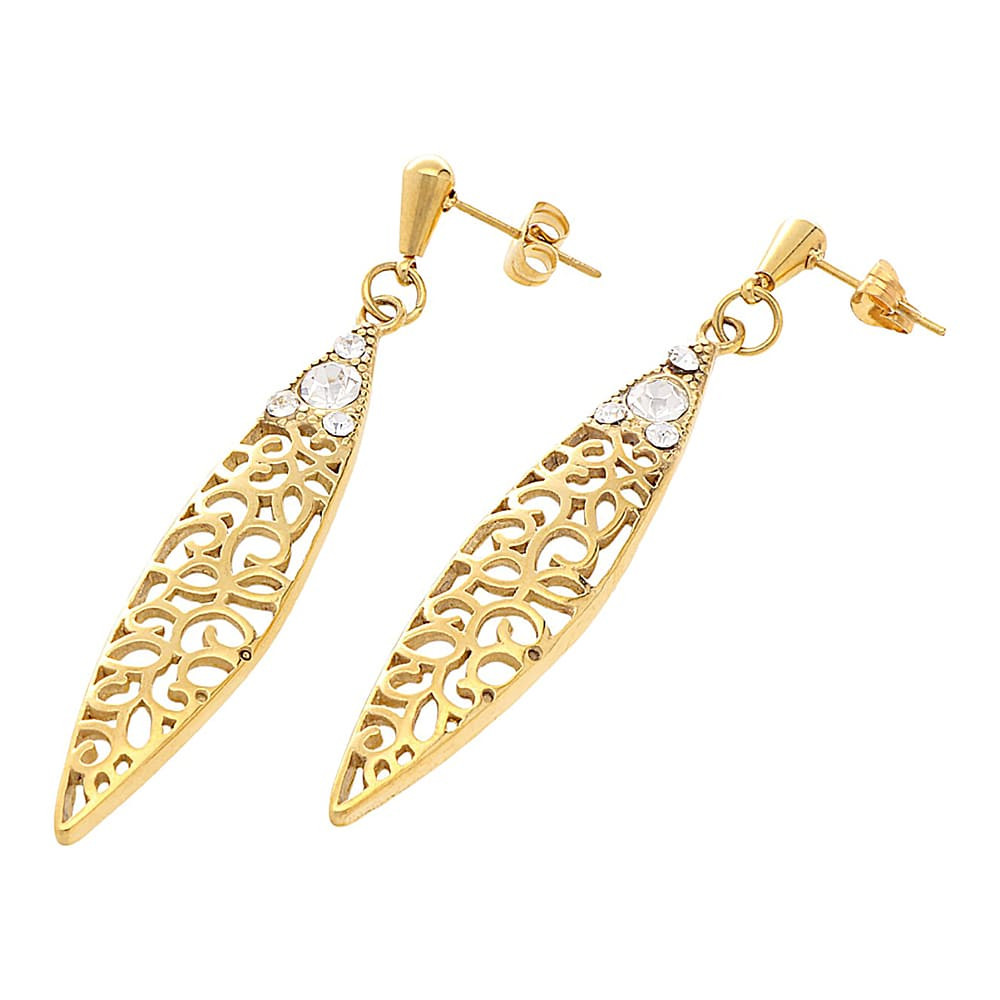Stainless steel earrings 6266 - gold colour