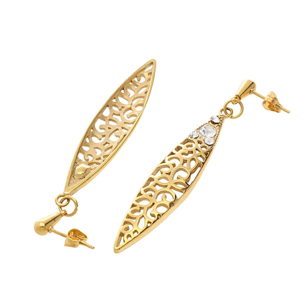 Stainless steel earrings 6266 - gold colour