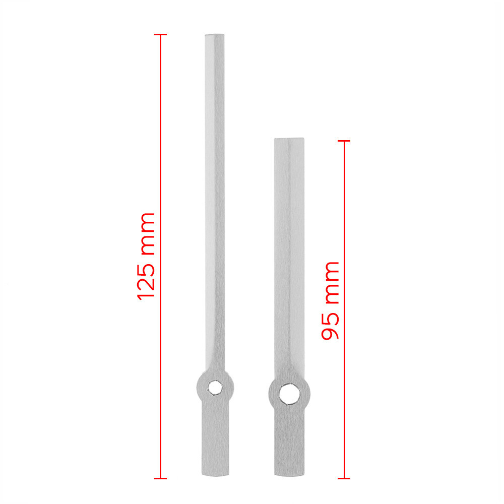 Kovové hodinové ručičky B22 (100 mm, 72 mm) - stříbrné