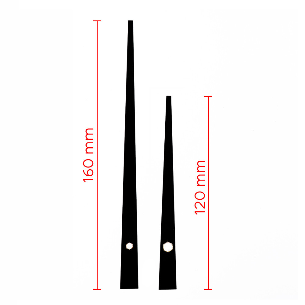 Kovové hodinové ručičky B26 (137 mm, 92 mm) - čierne