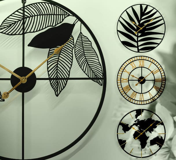 Designer metal clocks
