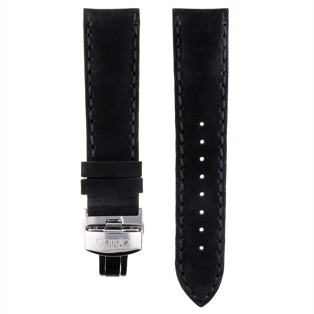 MPM Pánský kožený černý řemínek na hodinky RB.13172.22 (22 mm)