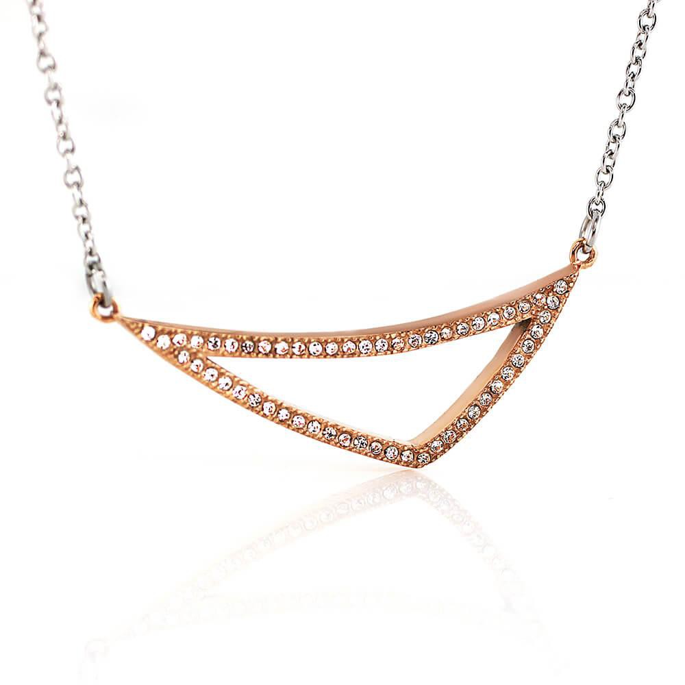 MPM Ocelový náhrdelník z chirurgické oceli Necklace 7700 - Gold rose