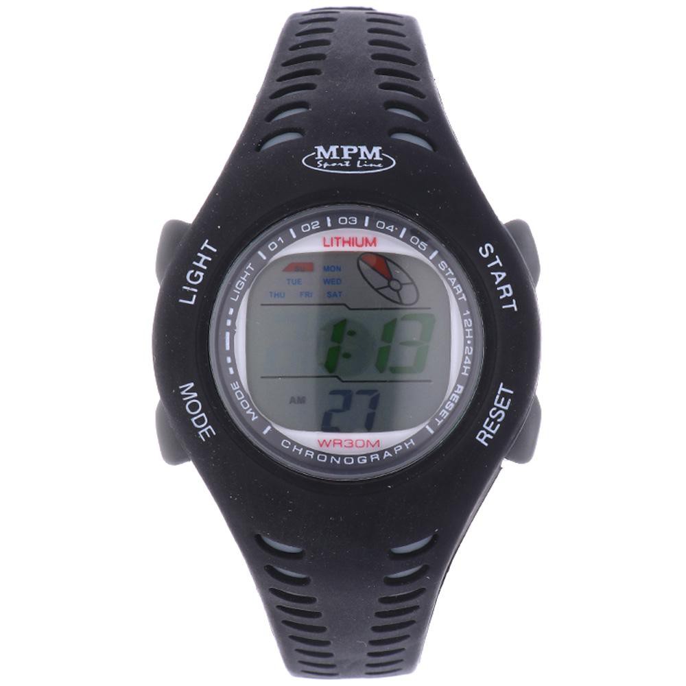 MPM Černé digitální hodinky MPM 352-RO180L (čer-šed) (MPM Černé digitální hodinky MPM 352-RO180L (čer-šed))